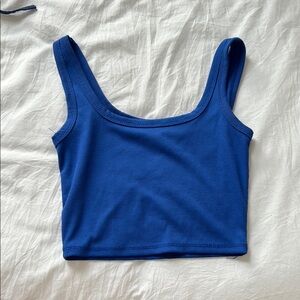 Blue Ribbed Women's Top